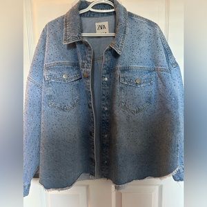 Sparkly Zara Jean Jacket - Women’s L